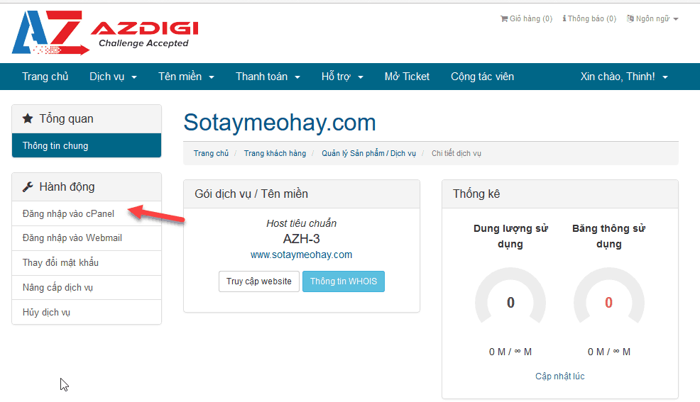 cách đăng ký hosting tại azdigi 7