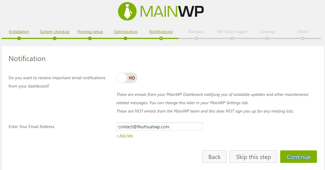 quản lý nhiều website wordpress mainwp 6