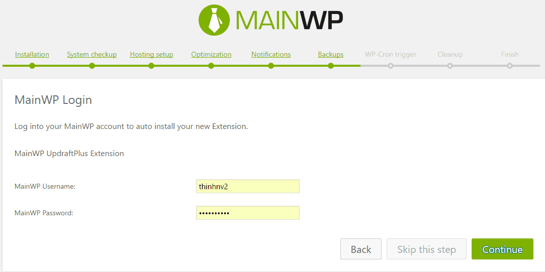 quản lý nhiều website wordpress mainwp 8