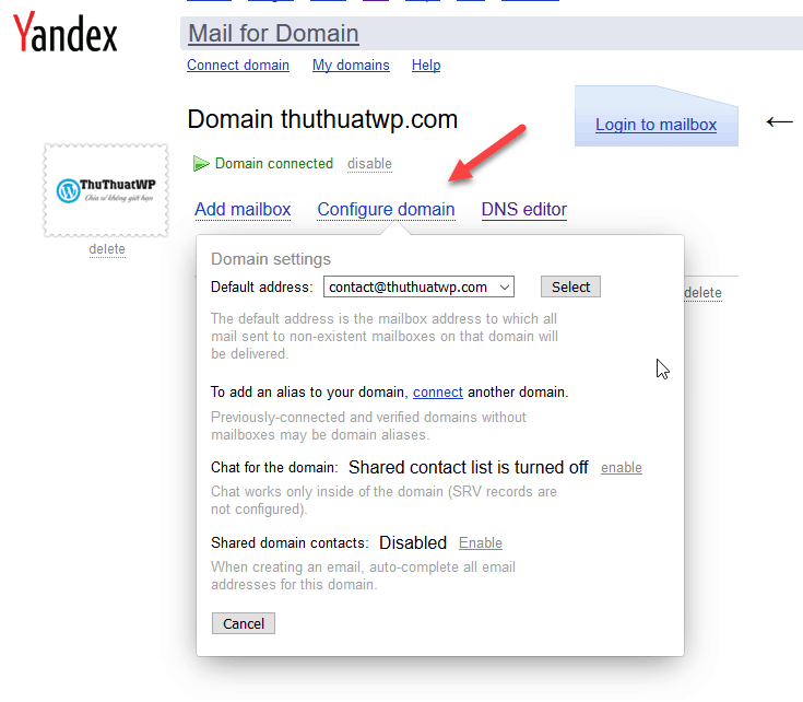 tạo email tên miền riêng với yandex 19